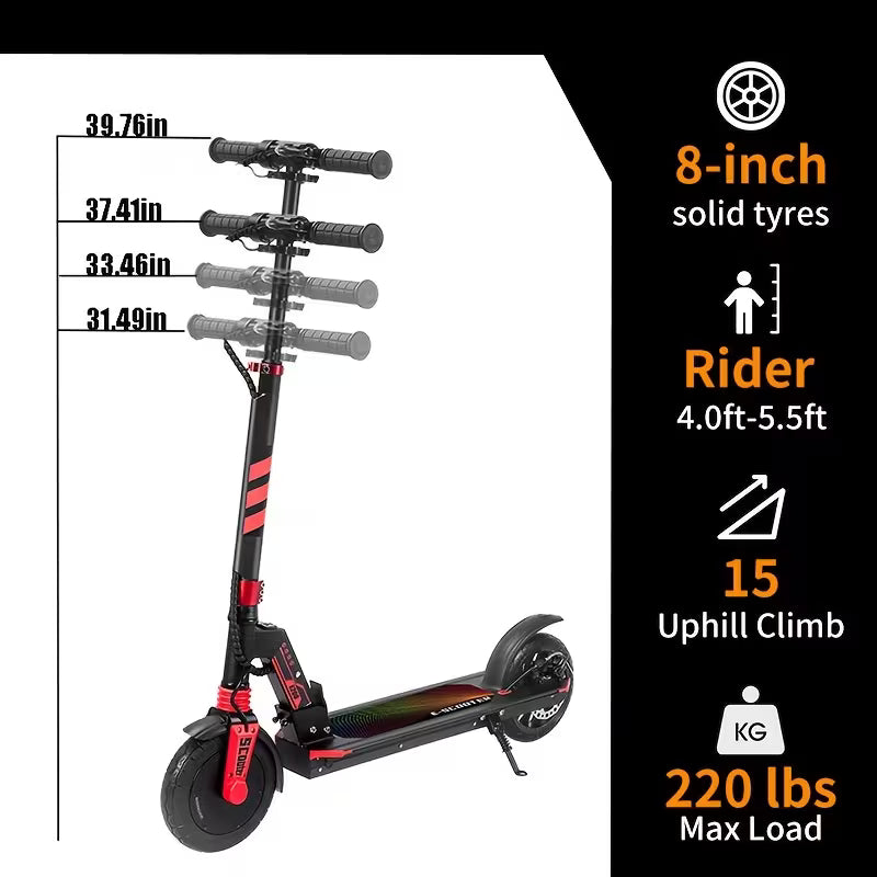 Portable Electric Foldable Scooter Suitable for Students & Teens - 180W Motor, Quick Charge, Lightweight Foldable e-Scooter with Range, Fast- & Frame for Urban Commuting, College Campus & Short-Distance Travel