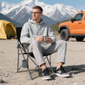 Portable Folding Oxford Cloth Camping Chair with Cup Holder and Side Pocket