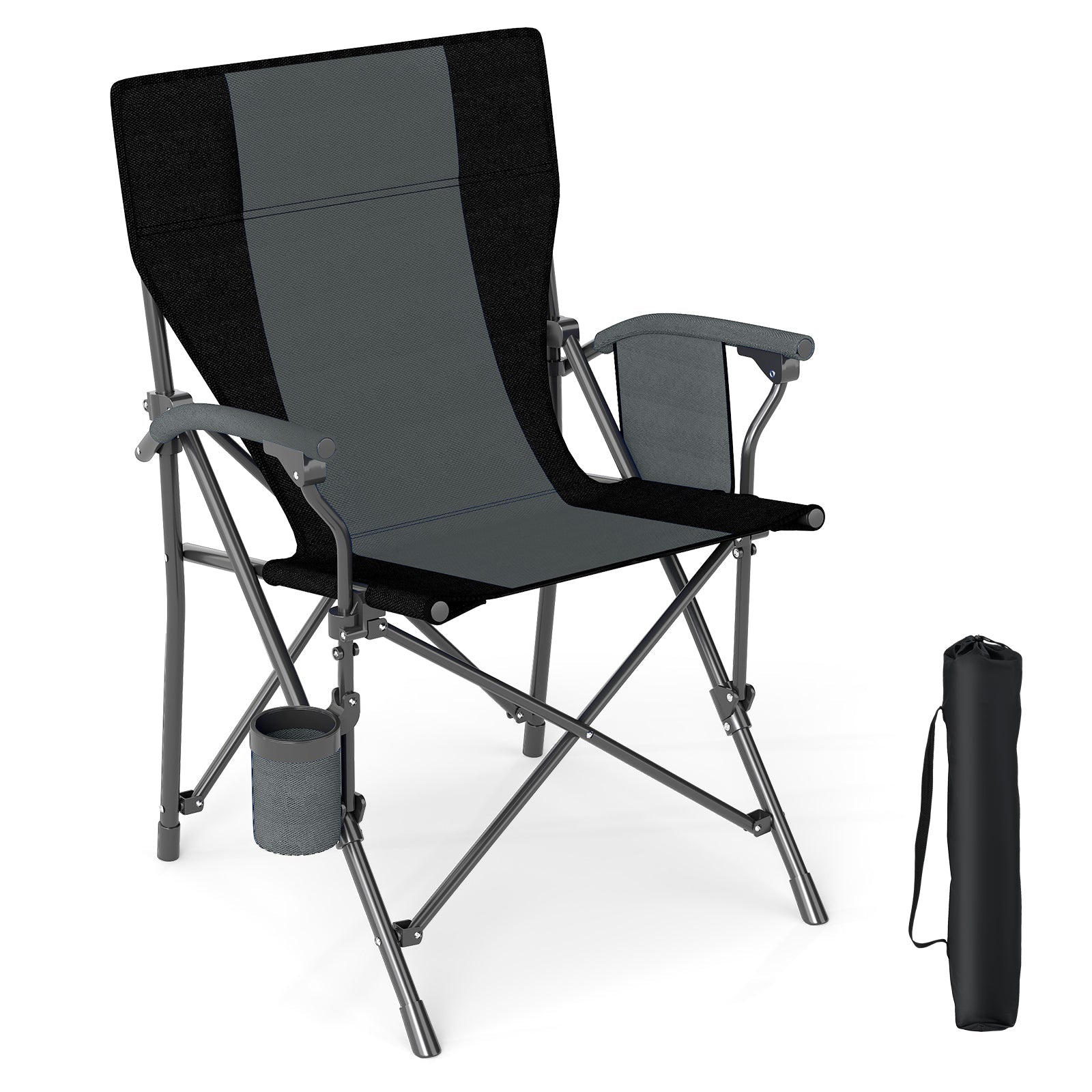 Portable Folding Oxford Cloth Camping Chair with Cup Holder and Side Pocket
