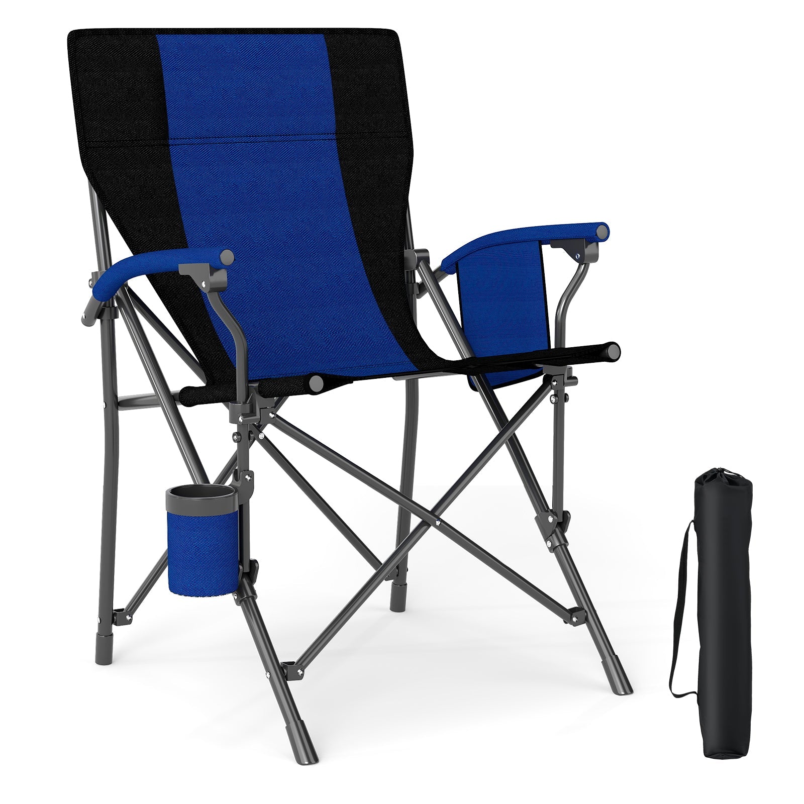 Portable Folding Oxford Cloth Camping Chair with Cup Holder and Side Pocket