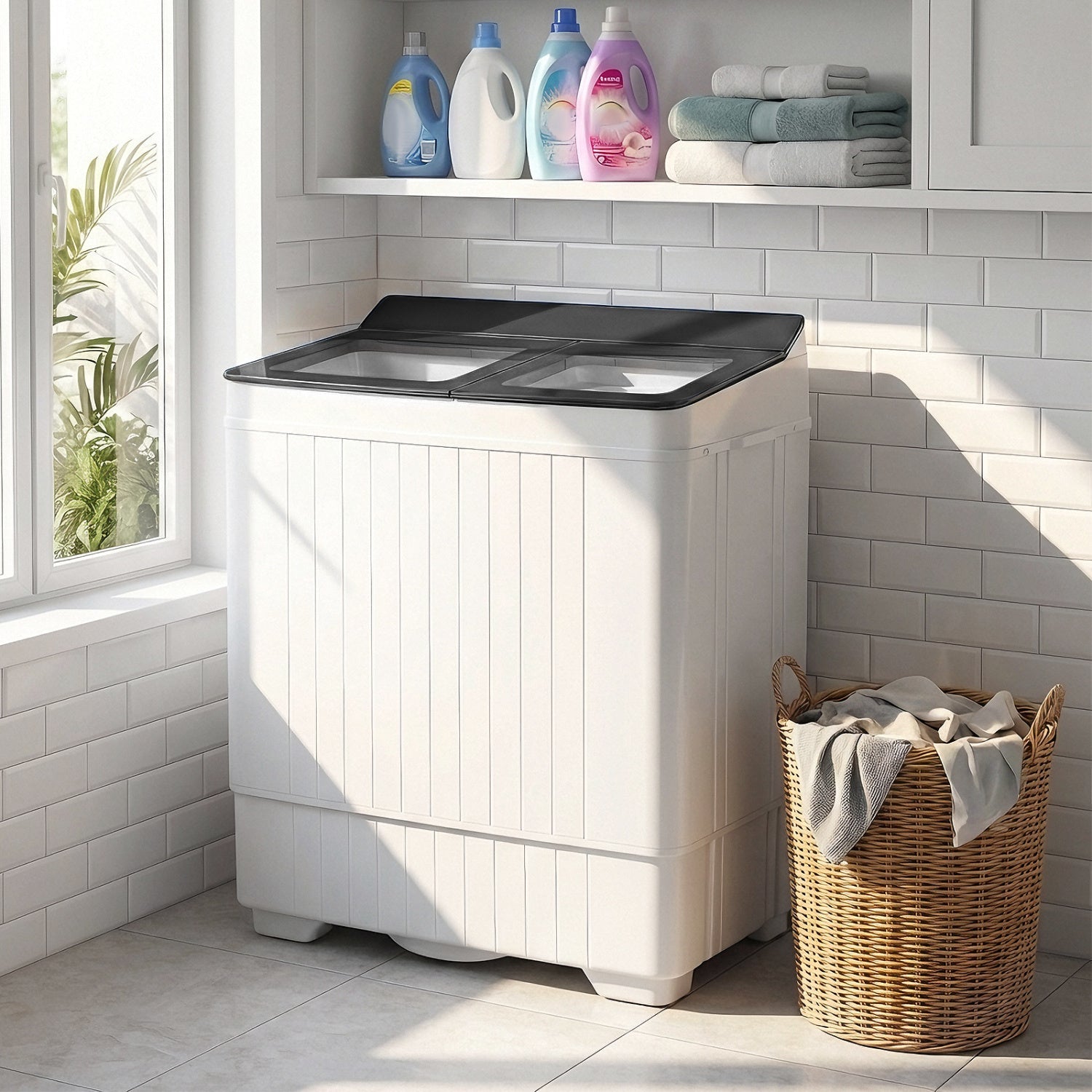 Portable Washing Machine with 18 LBS Washer and 8 LBS Spinner Combo