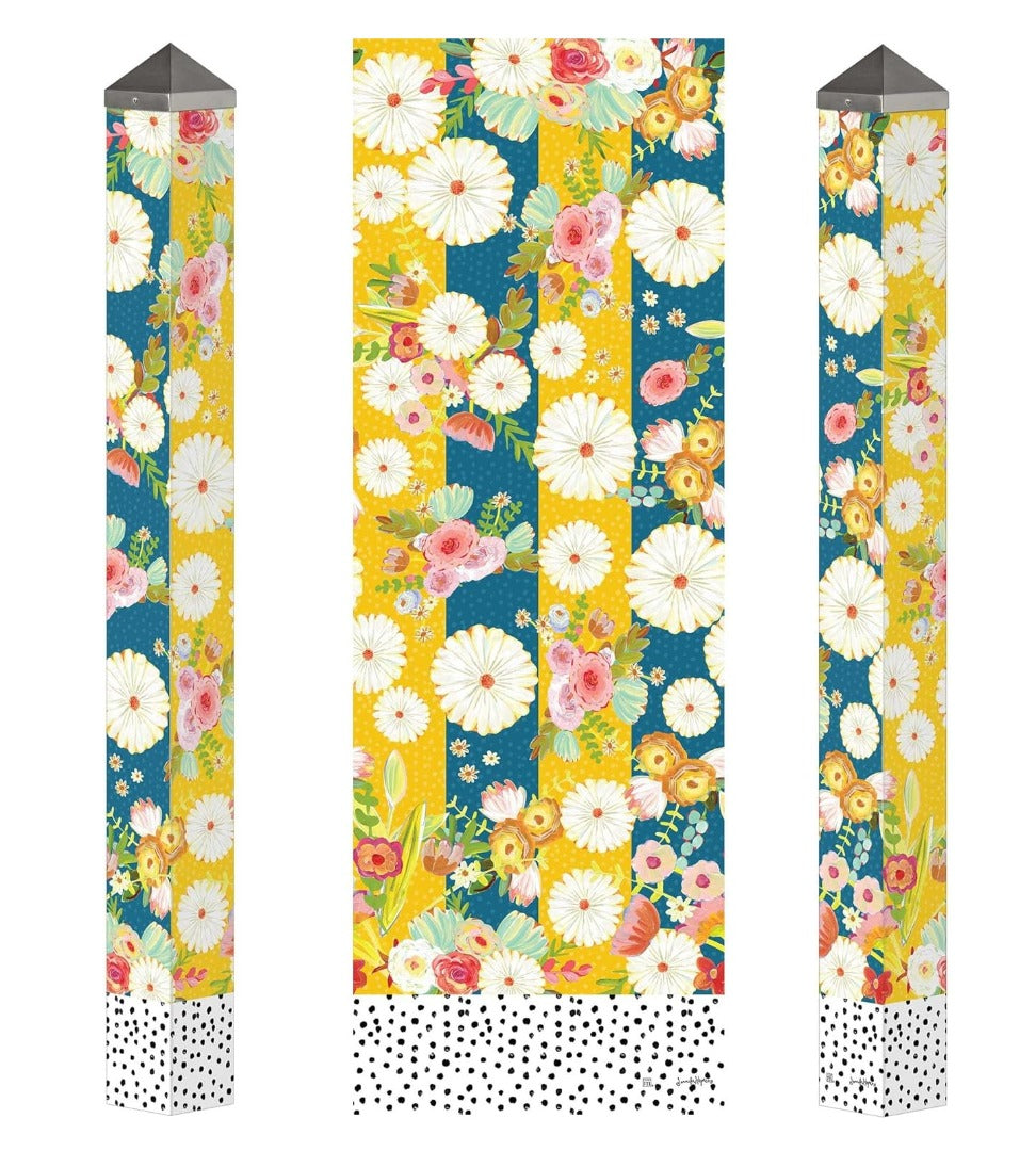 Positivity Blooms Blue Art Pole 60 Inches Tall