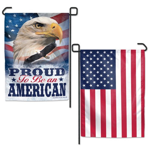 Proud to be American 2 Sided Patriotic Garden Flag