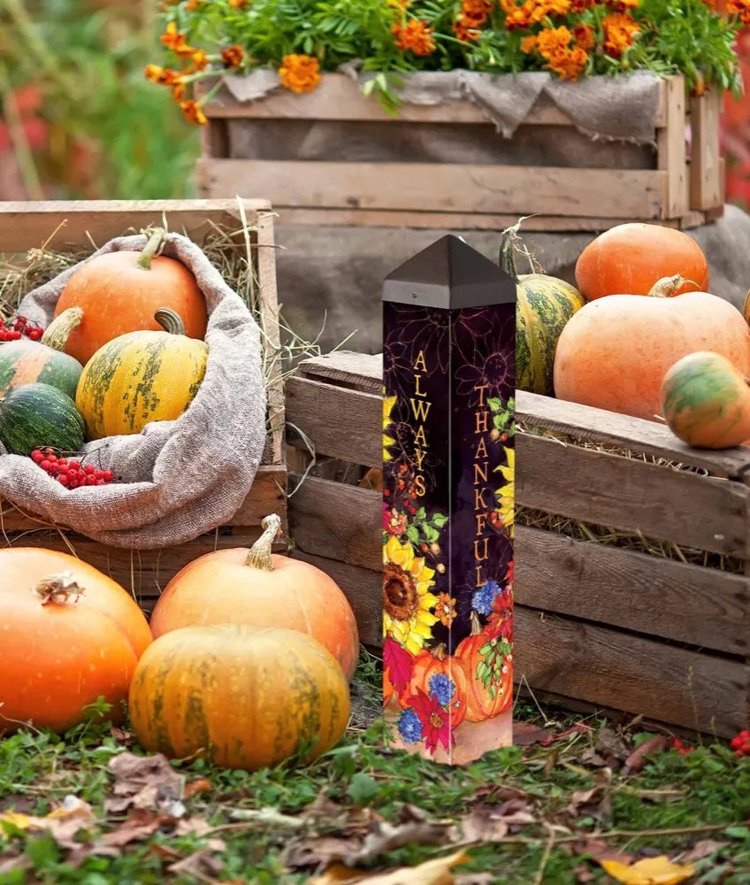 Pumpkin Bouquet Fall Art Pole 20 Inches