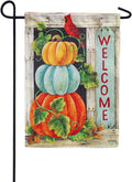 Pumpkin Stack Garden Flag 2 Sided Textured Welcome Cardinal