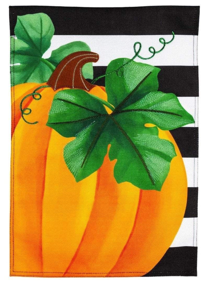 Pumpkin Stripe Garden Flag 2 Sided