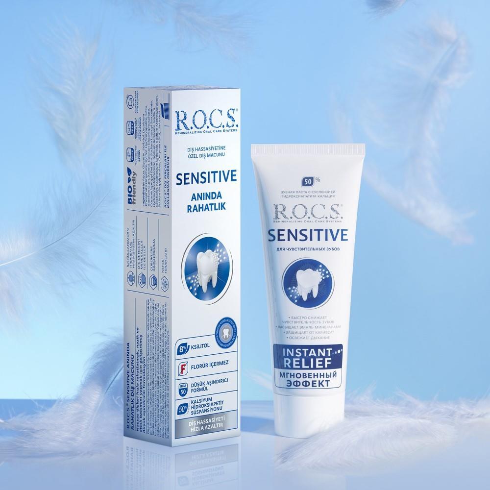 Rocs Sensitive Instant Relief Toothpaste for Sensitive Teeth - 94g