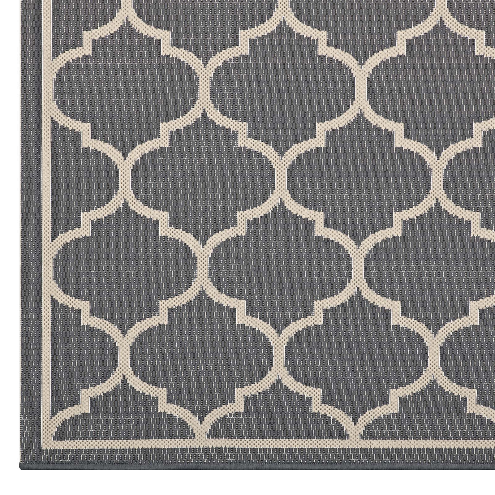 Avena Moroccan Quatrefoil Trellis Indoor and Outdoor 9x12 Area Rug by Modway
