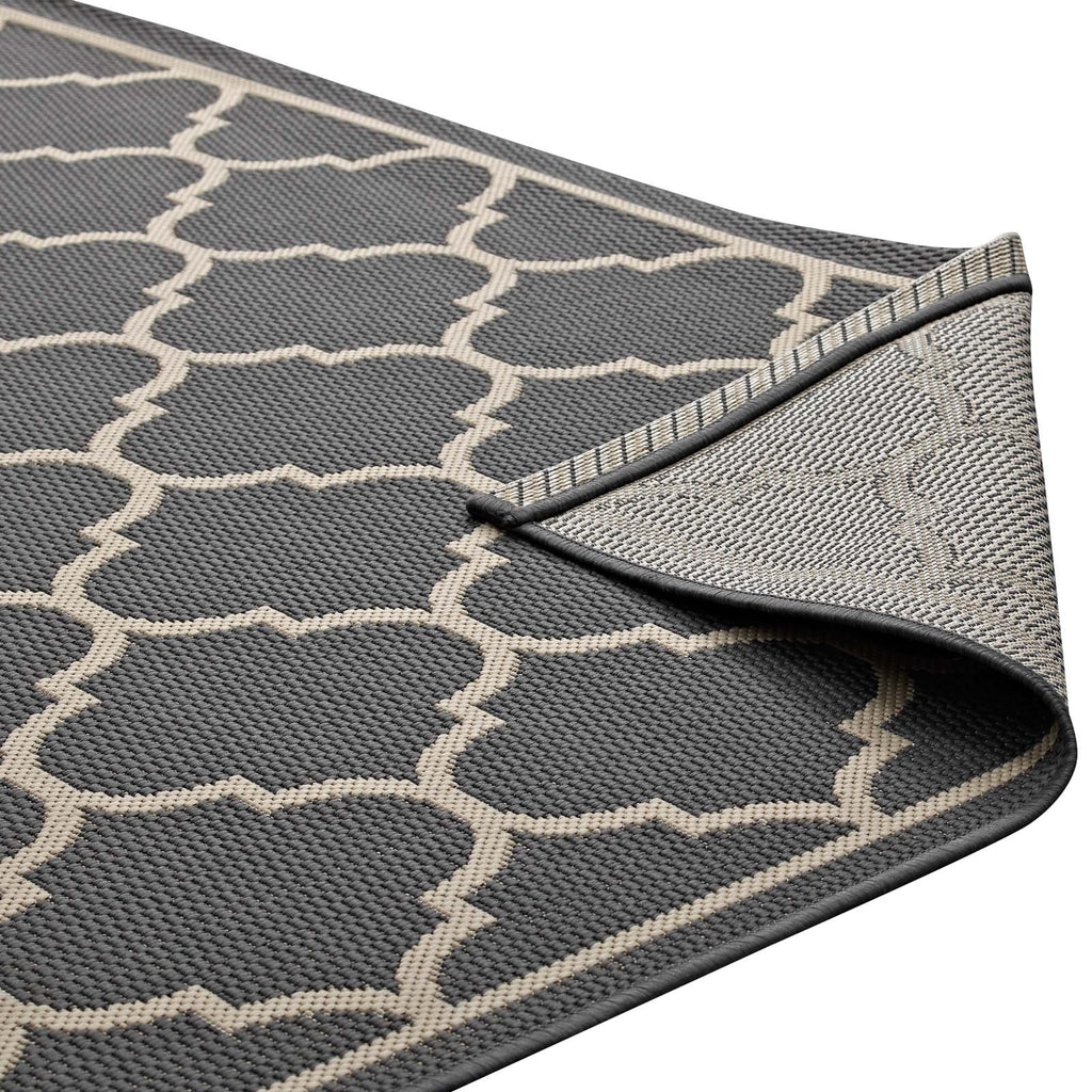 Avena Moroccan Quatrefoil Trellis Indoor and Outdoor 9x12 Area Rug by Modway