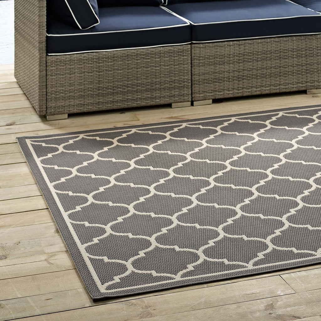 Avena Moroccan Quatrefoil Trellis Indoor and Outdoor 9x12 Area Rug by Modway