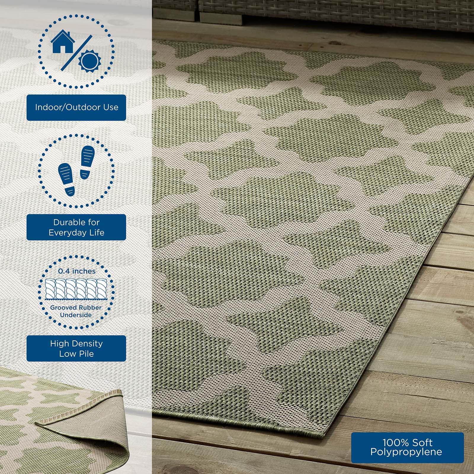 Cerelia Moroccan Trellis Indoor and Outdoor 9x12 Area Rug by Modway