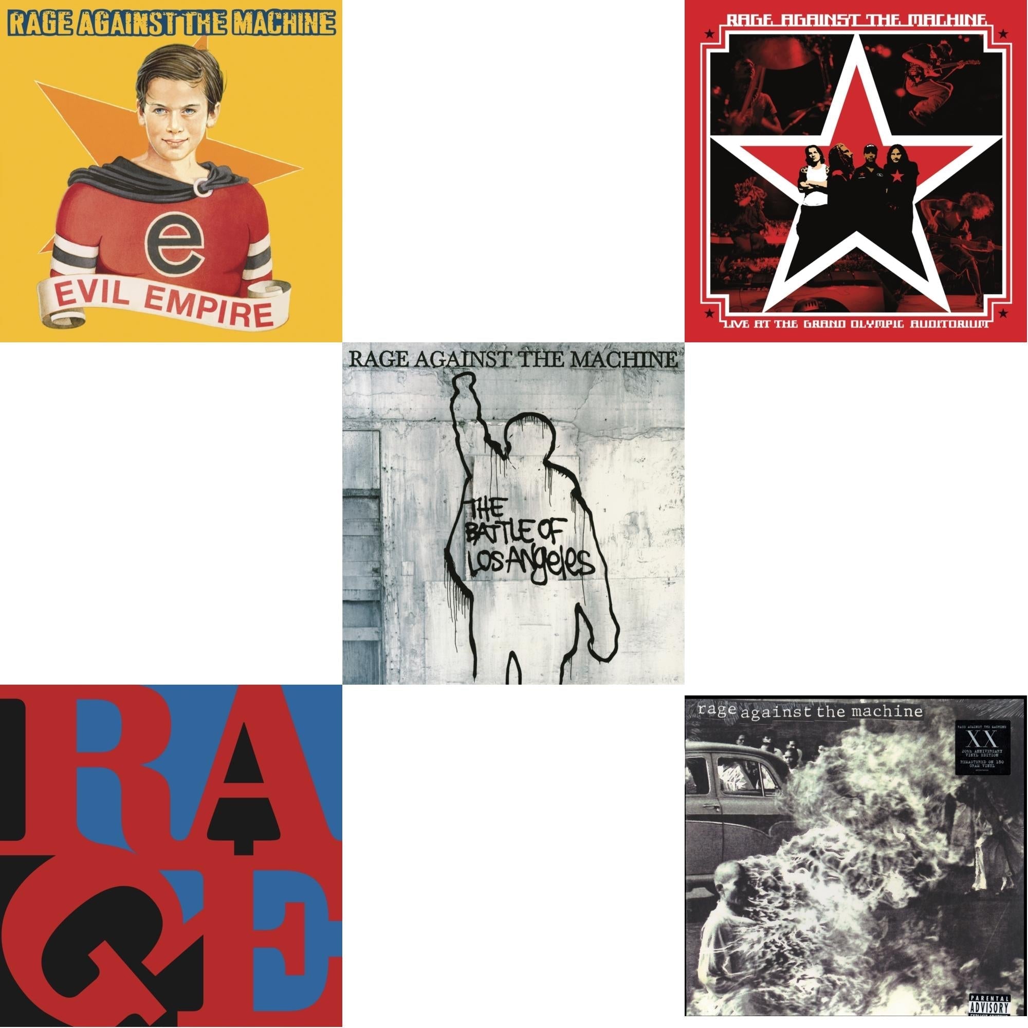 Live At The Grand Olympic Auditorium (2LP/180G Vinyl) & Renegades (180G) & Battle Of Los Angeles (180G LP Vinyl) & Evil Empire (Pa) (180G) & Rage Against The Machine