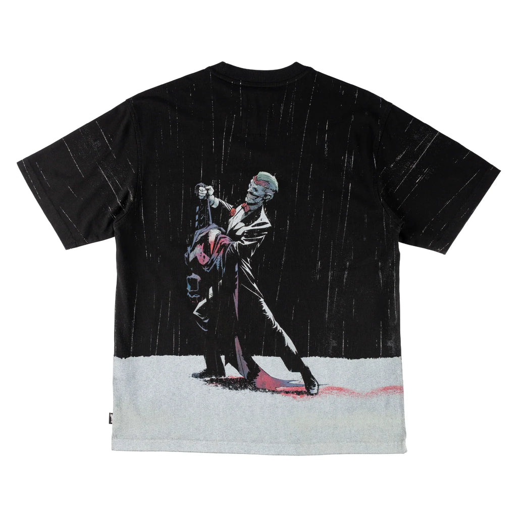 Welcome x Batman Rain Dance All-Over Print Boxy Knit Tee - Black