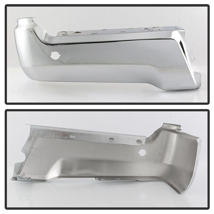 SPYDER XTune 17-19 Ford F250/ F350 Rear Left Bumper Cap End w/ Sensor Hole - Chrome RB-FF25017-BEWS-L 9048999