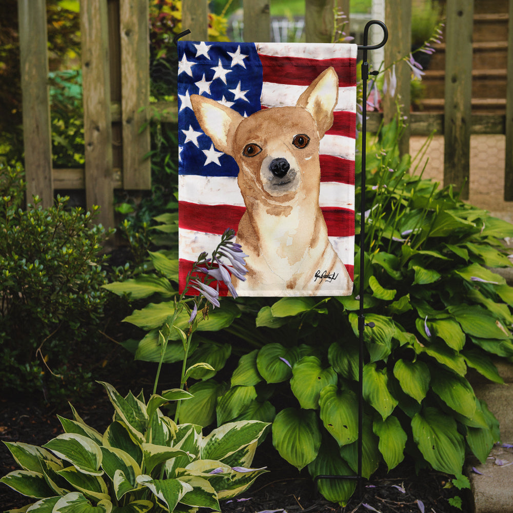 USA American Flag with Chihuahua Garden Flag Mailbox Decorative Yard Banner Outside Patio Artwork for Flower Beds, Garden Size, Multicolor