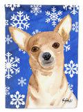 Chihuahua Winter Snowflakes Garden Flag Mailbox Decorative Yard Banner Outside Patio Artwork for Flower Beds, Garden Size, Multicolor