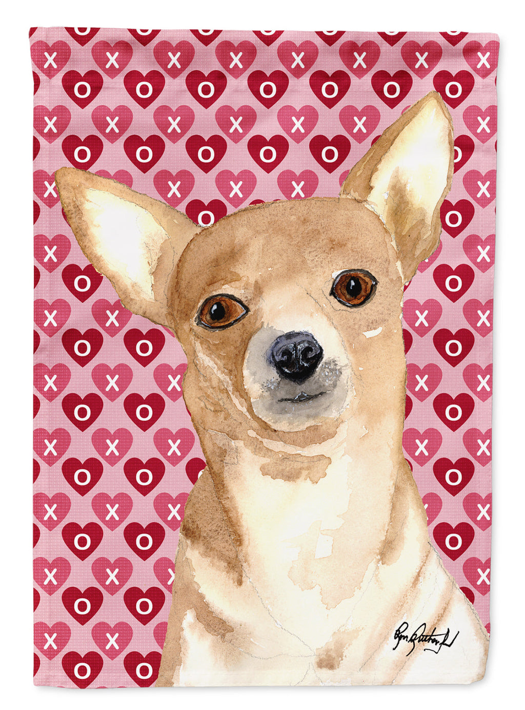 Chihuahua Hearts and Love Garden Flag Mailbox Decorative Yard Banner Outside Patio Artwork for Flower Beds, Garden Size, Multicolor