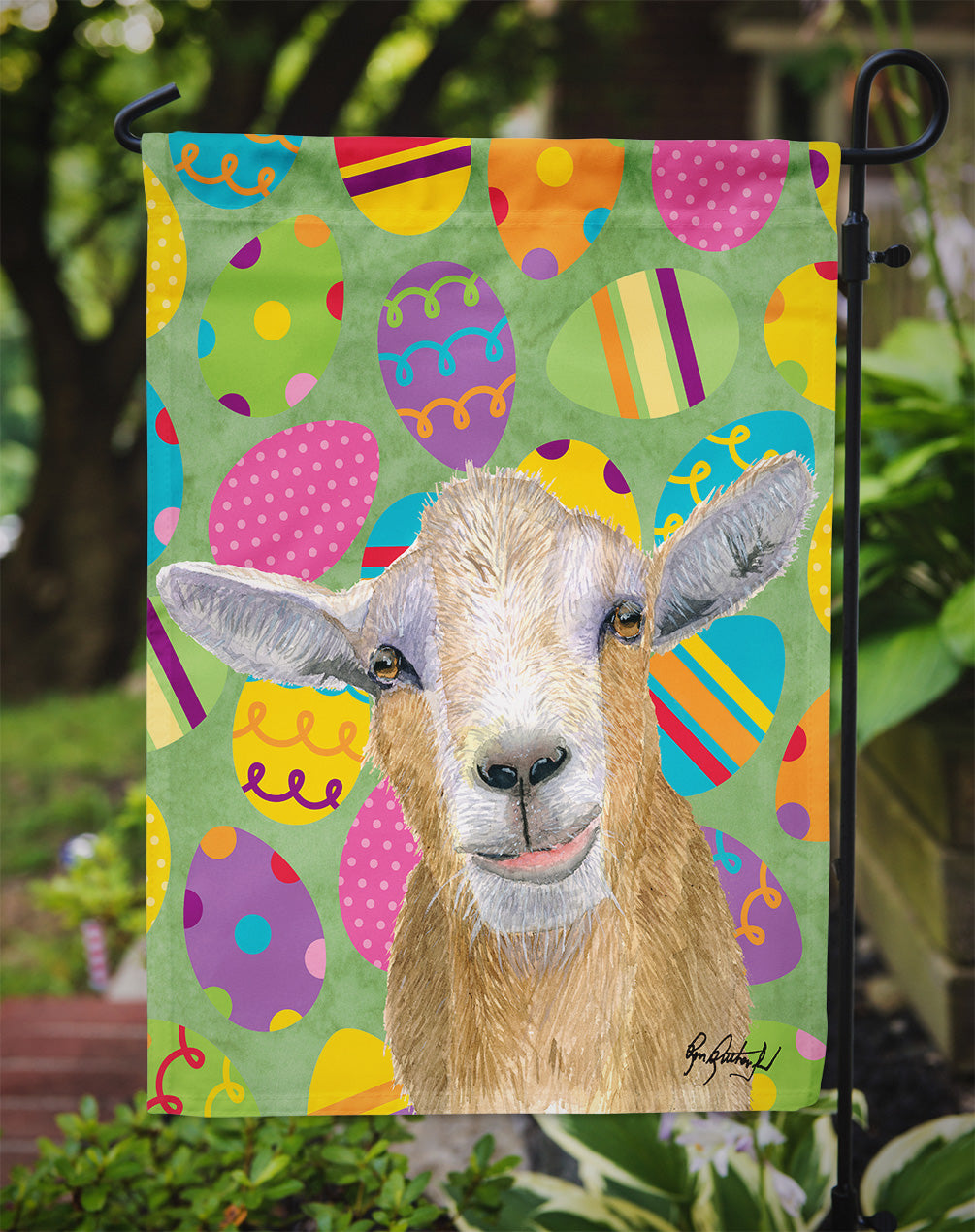 Goat Easter Eggs Garden Flag Mailbox Decorative Yard Banner Outside Patio Artwork for Flower Beds, Garden Size, Multicolor