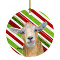 Goat Red Snowflakes Holiday Christmas  Ceramic Ornament Christmas Tree Hanging Decorations for Home Christmas Holiday, Party, Gift, 3 in, Multicolor