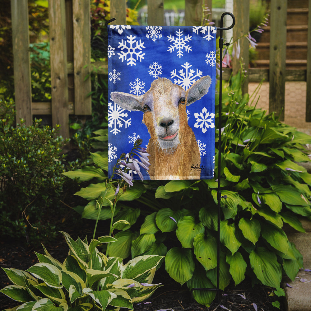 Goat Winter Snowflakes Holiday Garden Flag Mailbox Decorative Yard Banner Outside Patio Artwork for Flower Beds, Garden Size, Multicolor