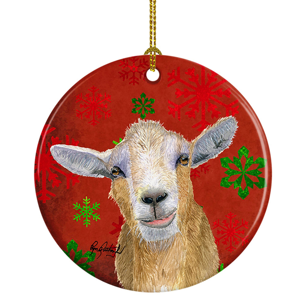 Goat Candy Cane Holiday Christmas Ceramic Ornament Christmas Tree Hanging Decorations for Home Christmas Holiday, Party, Gift, 3 in, Multicolor