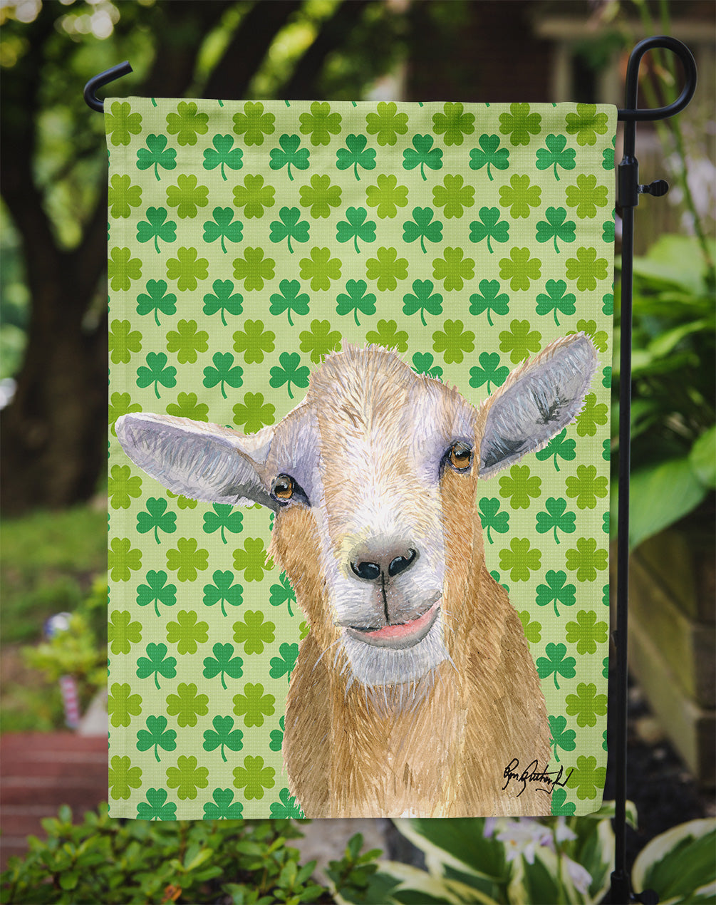 Goat St Patrick's Day Garden Flag Mailbox Decorative Yard Banner Outside Patio Artwork for Flower Beds, Garden Size, Multicolor