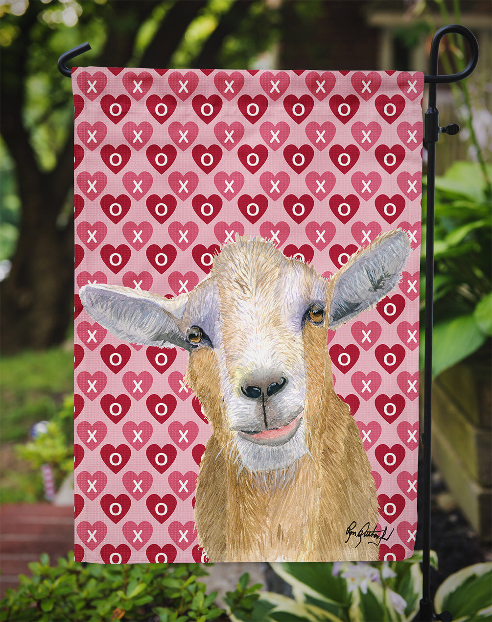 Goat Hearts and Love Garden Flag Mailbox Decorative Yard Banner Outside Patio Artwork for Flower Beds, Garden Size, Multicolor
