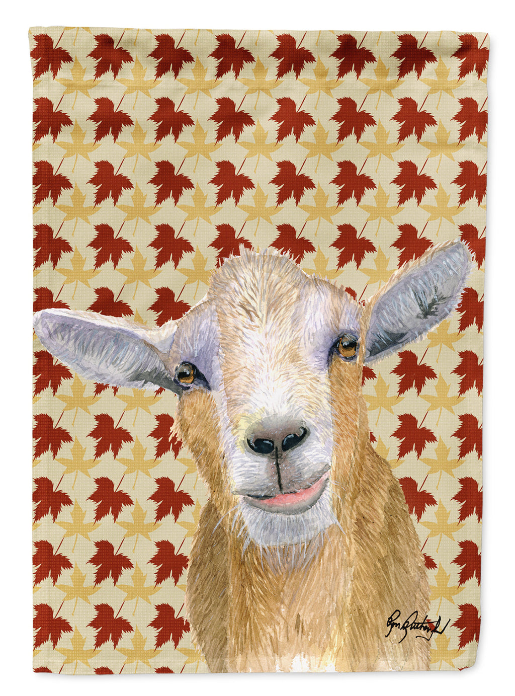 Goat Fall Leaves Garden Flag Mailbox Decorative Yard Banner Outside Patio Artwork for Flower Beds, Garden Size, Multicolor
