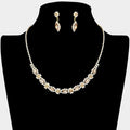 Marquise Round Stone Accented Rhinestone Necklace
