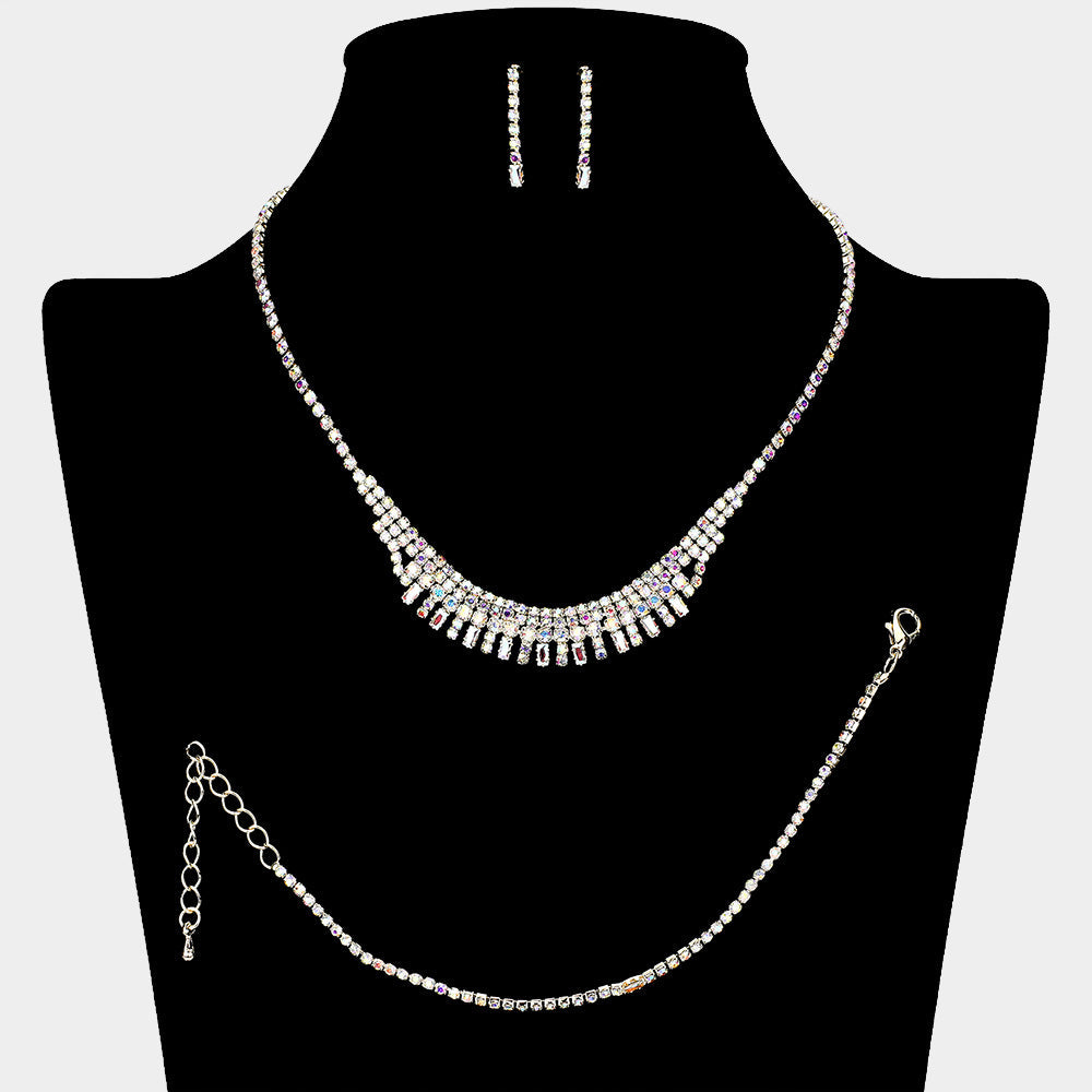 CZ Rhinestone Paved Necklace
