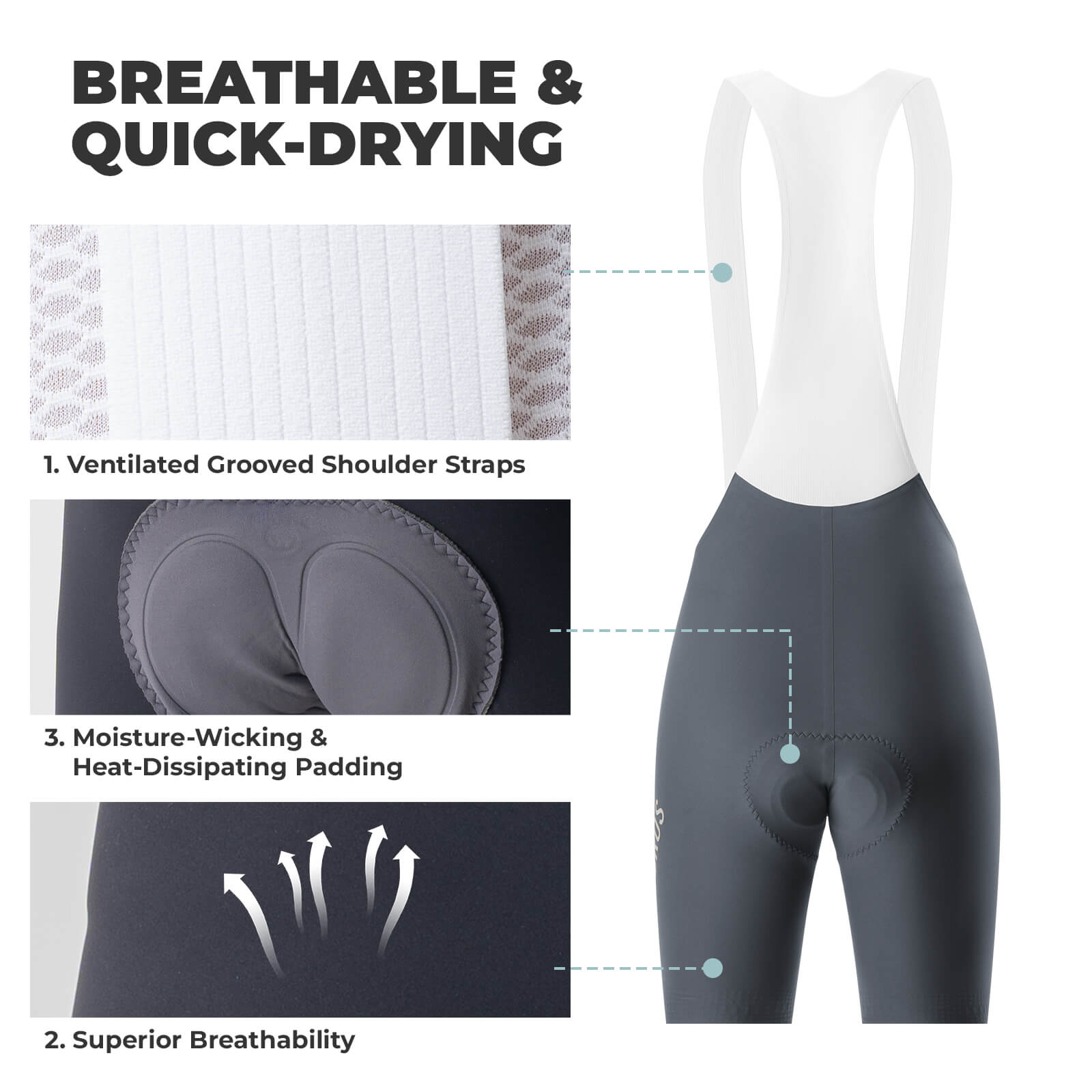 ROCKBROS DOLOMITI Pads Men’s Cycling Bib Shorts - YDDK008