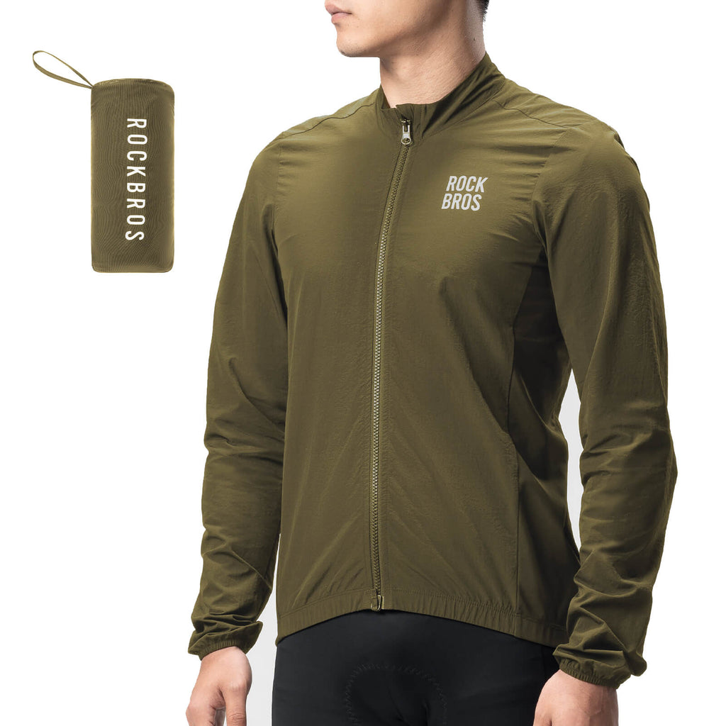 ROCKBROS Long-Seeved Cycling Windbreaker Jacket Foldable