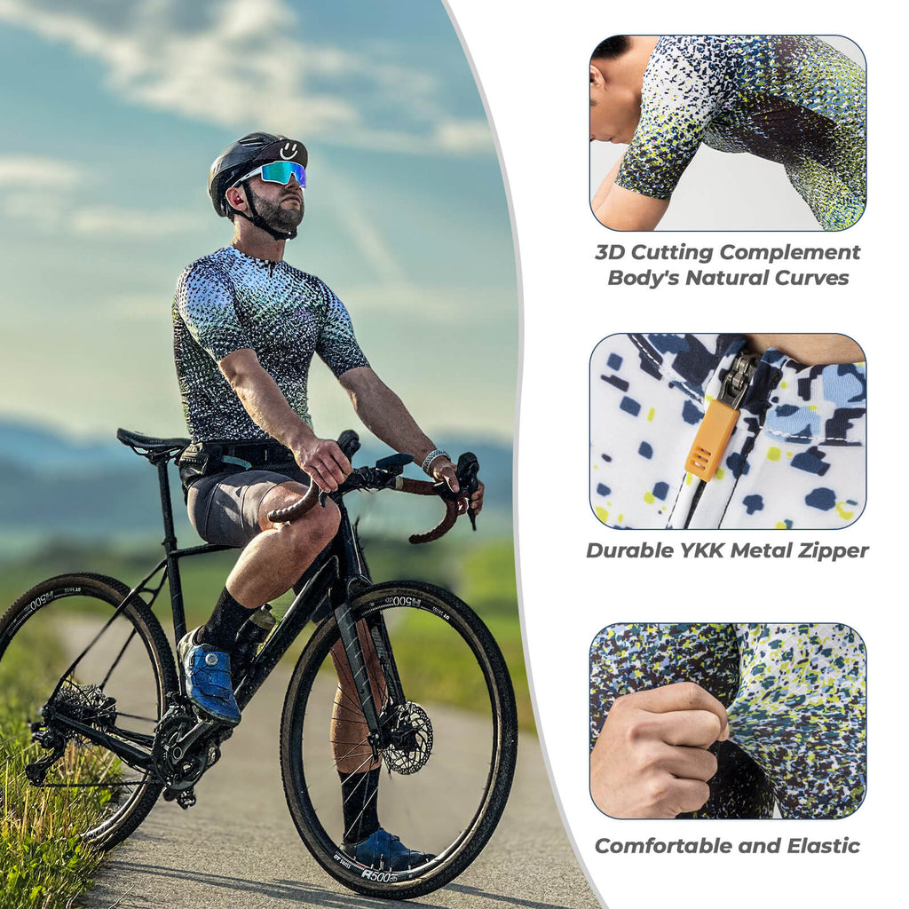 ROCKBROS Men's Short-Sleeve Camouflage Reflective Cycling Jersey
