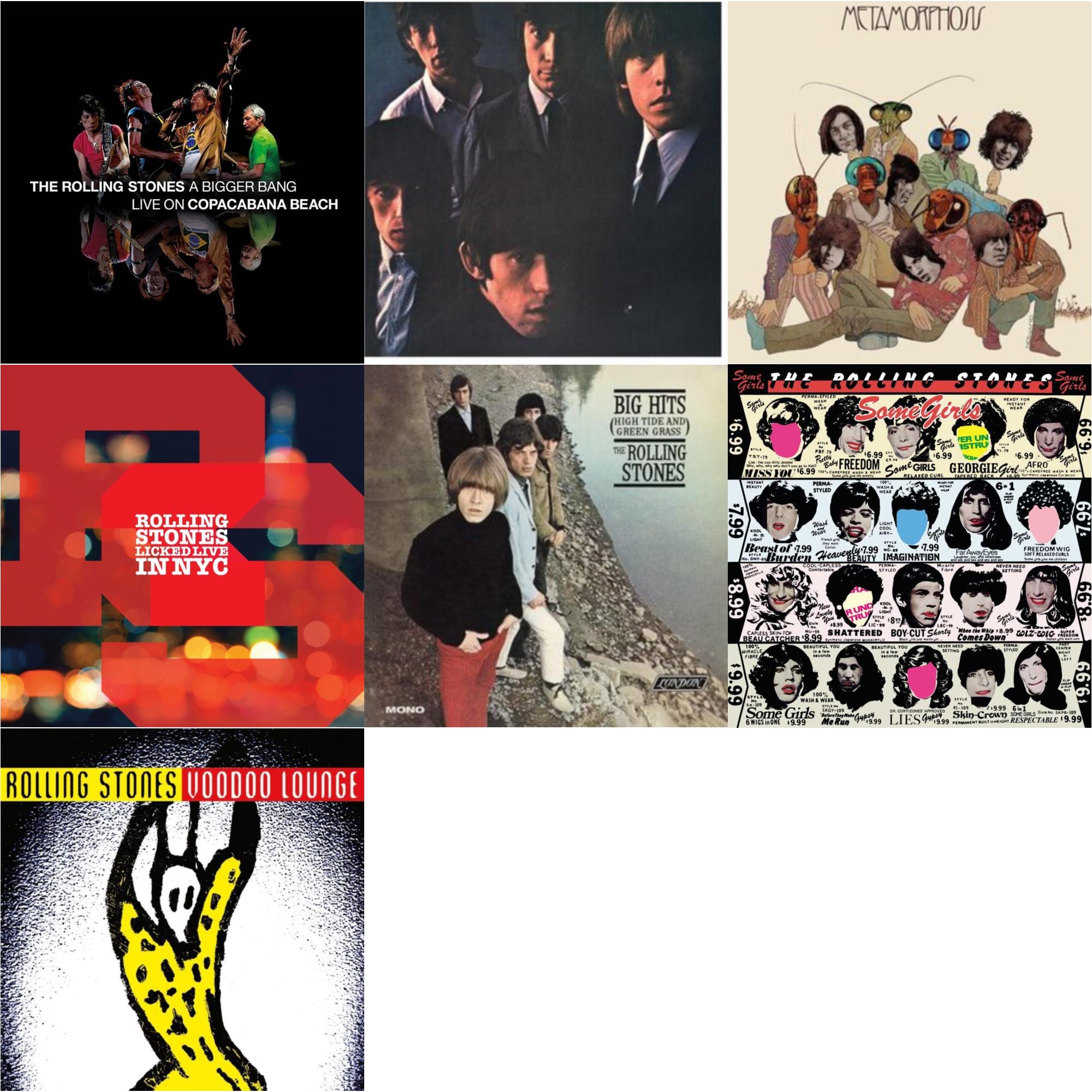Rolling Stones - Rolling Stones No.2 (180G) & Big Hits (High Tide Green Grass LP Vinyl) & Metamorphosis & Bigger Bang Live On Copacabana Beach (Multi Color Vinyl/3LP) & Licked Live In Nyc (White Vinyl/3LP) & Voodoo Lounge (30Th Anniversary)