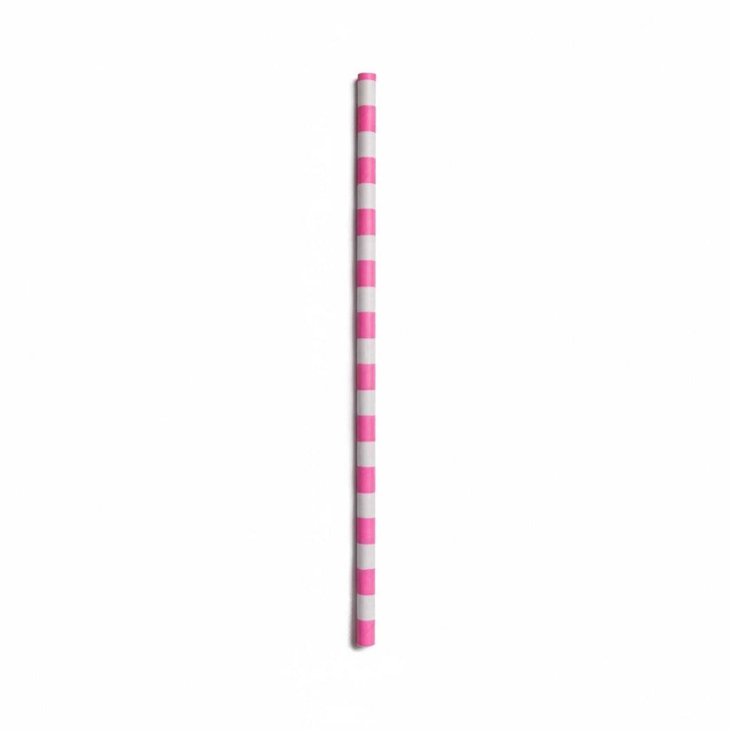 Bev Tek Pink Paper Straw - Ring, Biodegradable, 6mm - 7 3/4" - 100 count box