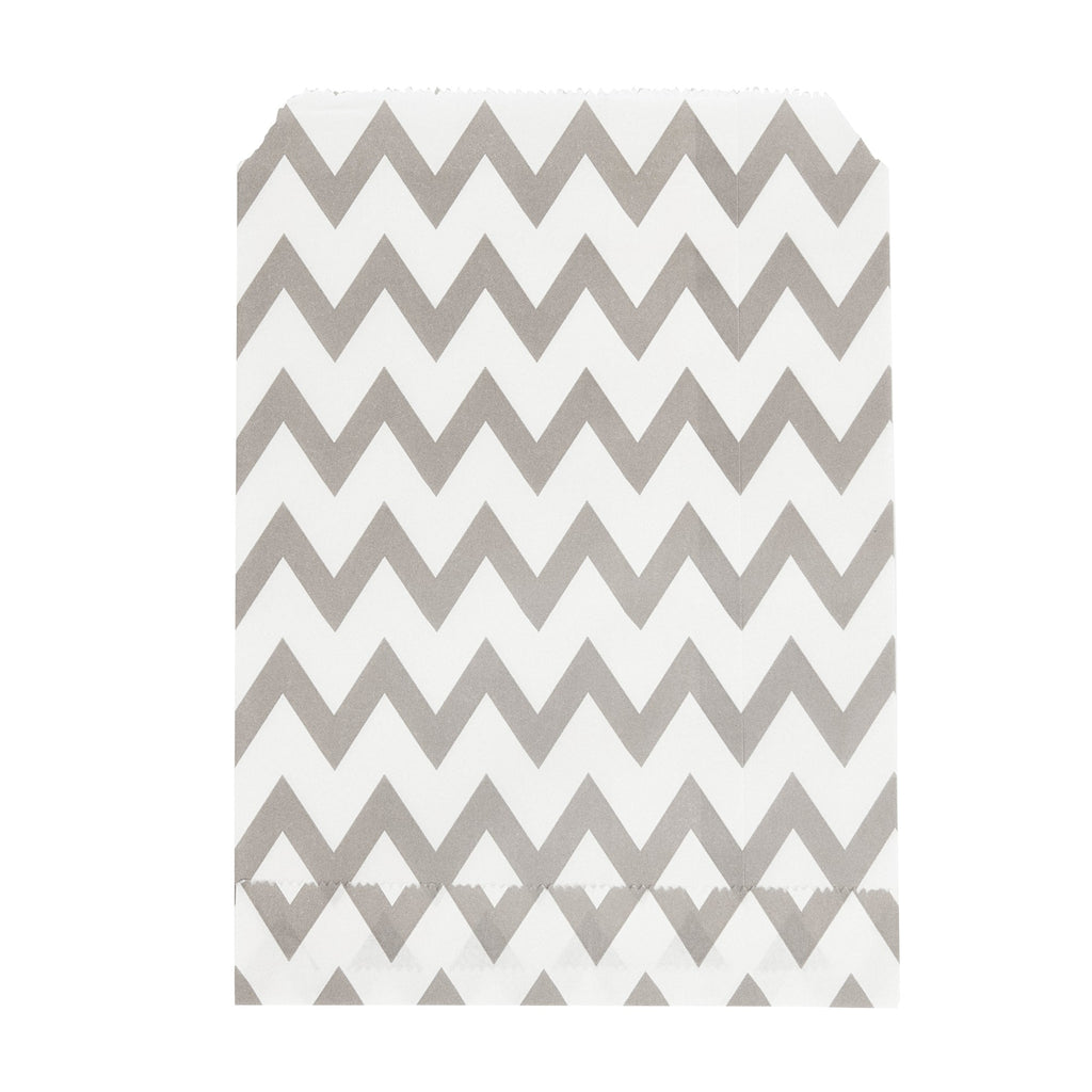 Bag Tek Rectangle Gray Paper Bag - Zig Zags - 7" x 5" - 100 count box