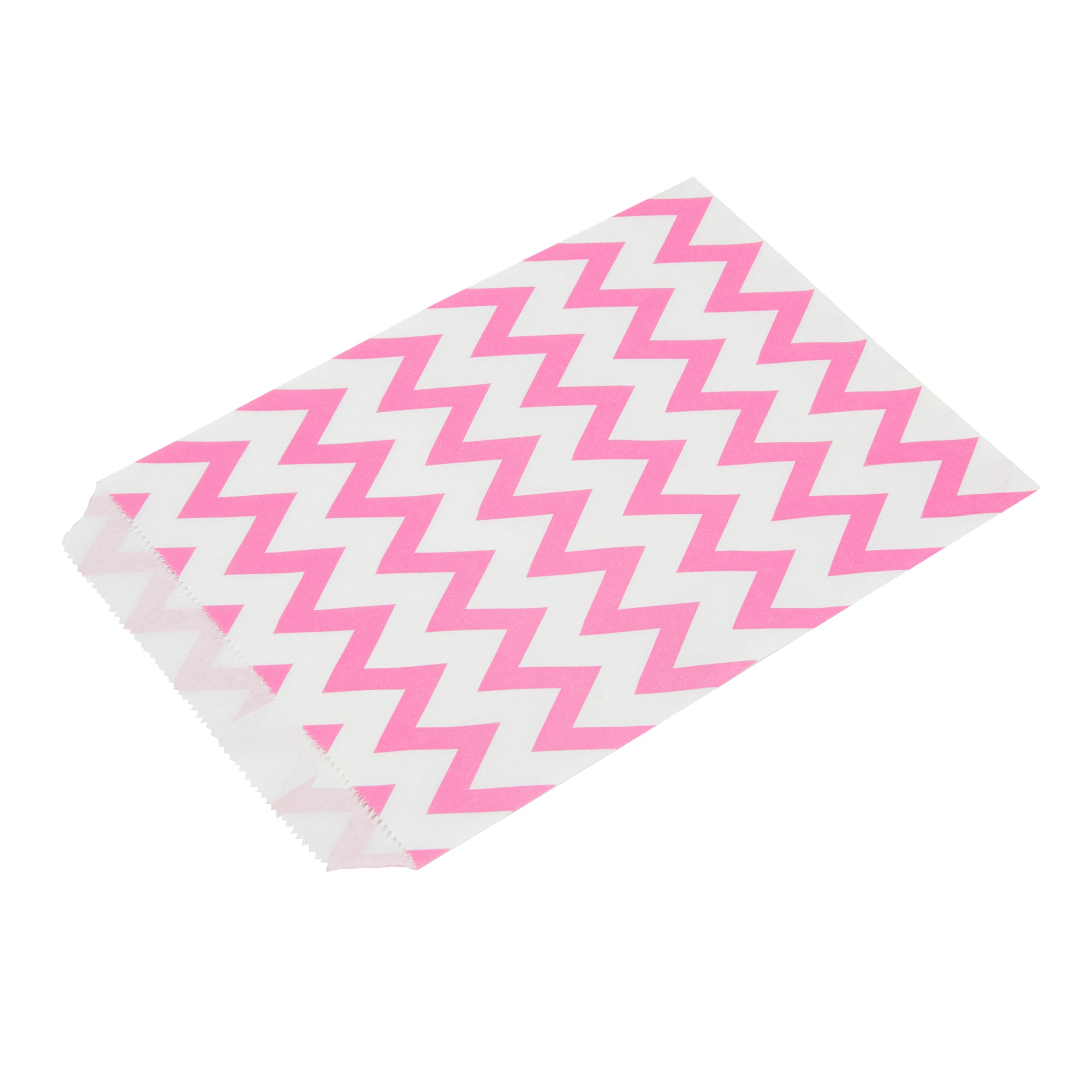 Bag Tek Rectangle Pink Paper Bag - Zig Zags - 7" x 5" - 100 count box