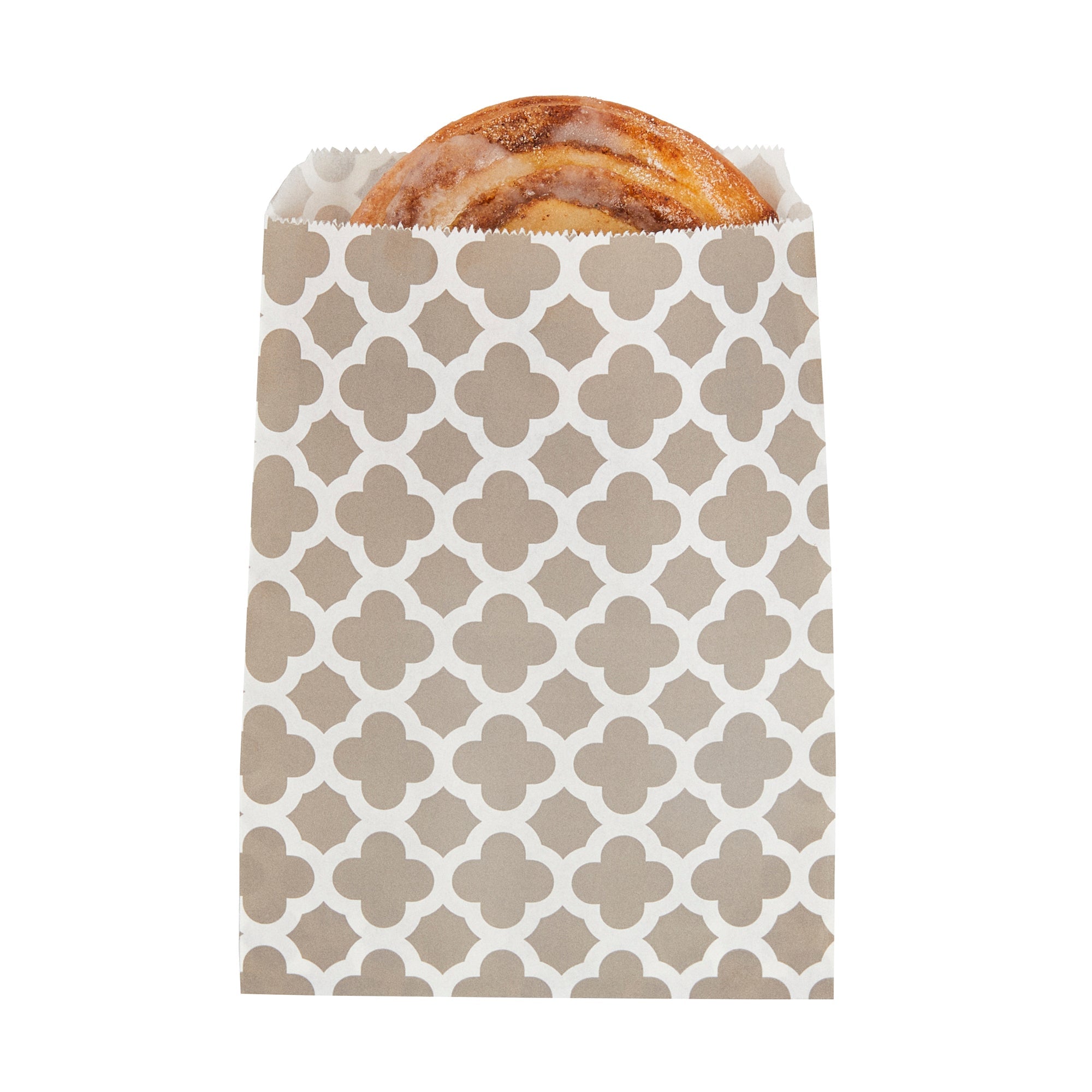 Bag Tek Rectangle Gray Paper Bag - Asian Monogram - 7" x 5" - 100 count box