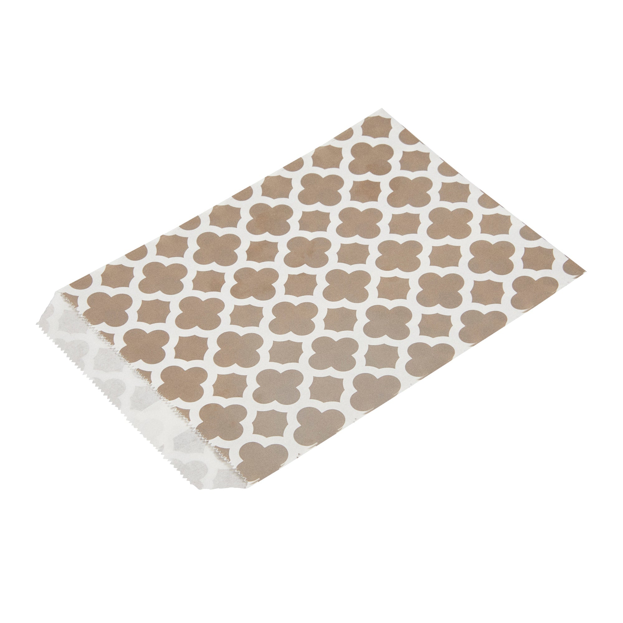 Bag Tek Rectangle Gray Paper Bag - Asian Monogram - 7" x 5" - 100 count box