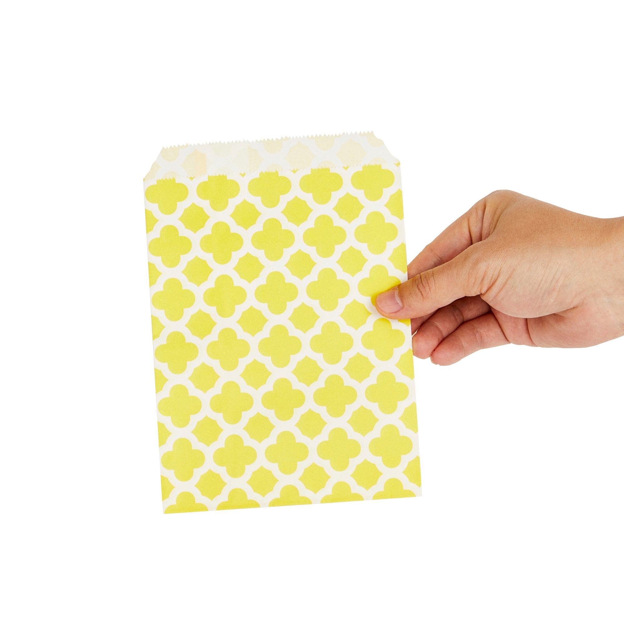 Bag Tek Rectangle Yellow Paper Bag - Asian Monogram - 7" x 5" - 100 count box