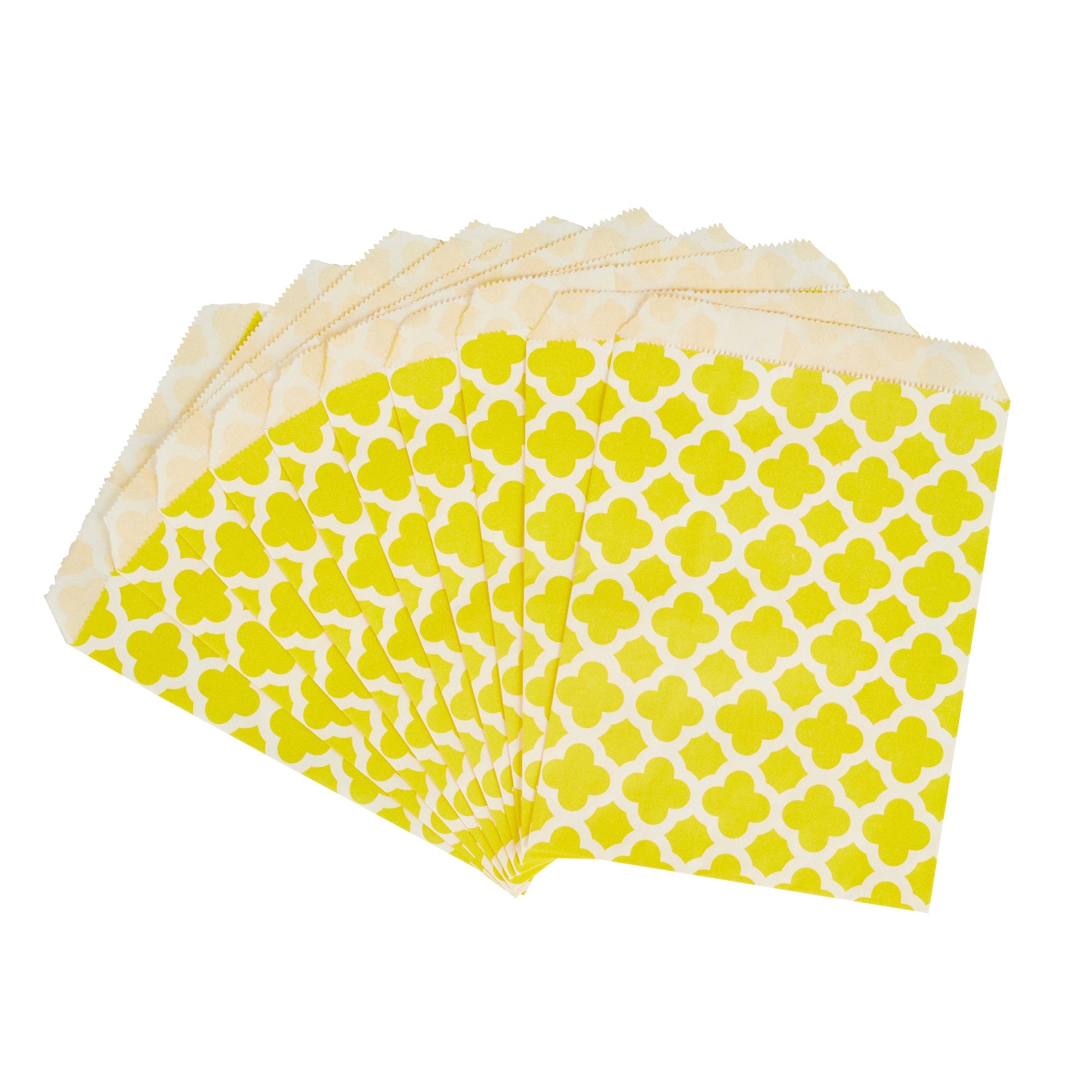 Bag Tek Rectangle Yellow Paper Bag - Asian Monogram - 7" x 5" - 100 count box