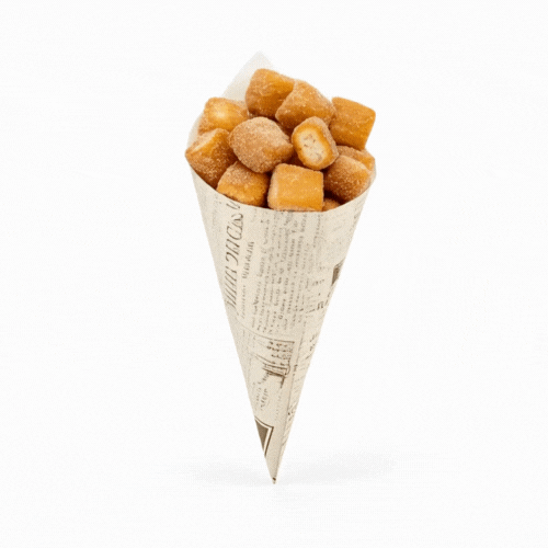 Cone Tek Newsprint Paper Food Cone - 9 1/2" x 4 1/2" - 100 count box