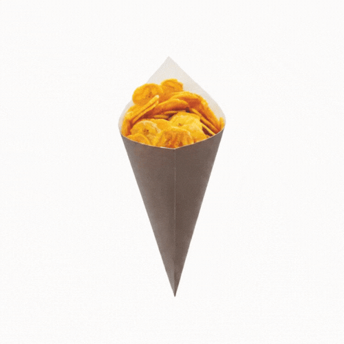 Cone Tek Black Paper Food Cone - 11 1/2" x 5 1/2" - 100 count box