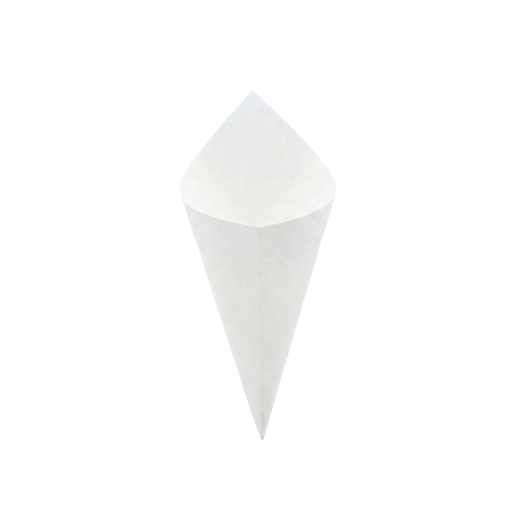 Cone Tek White Paper Food Cone - 11 1/2" x 5 1/2" - 100 count box