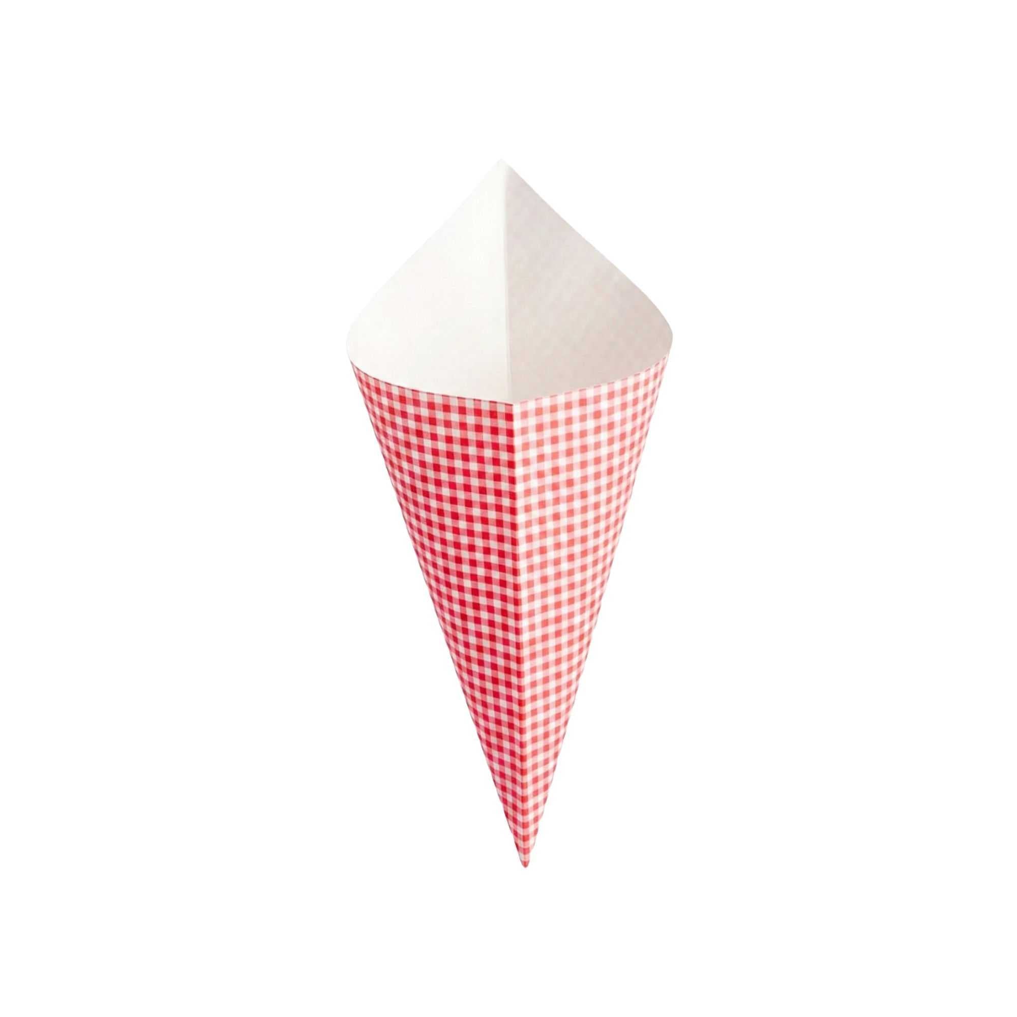 Cone Tek Picnic Print Paper Food Cone - 11 1/2" x 5 1/2" - 100 count box
