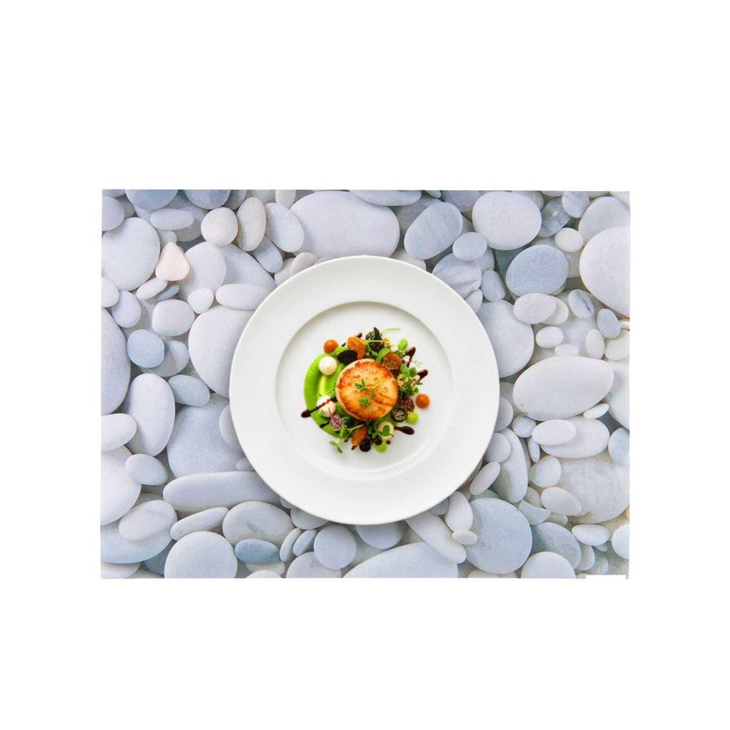 Chef 101 Rectangle River Stone Paper Placemat - Semi-Disposable, 10 Uses - 11 3/4" x 15 3/4" - 12 count box