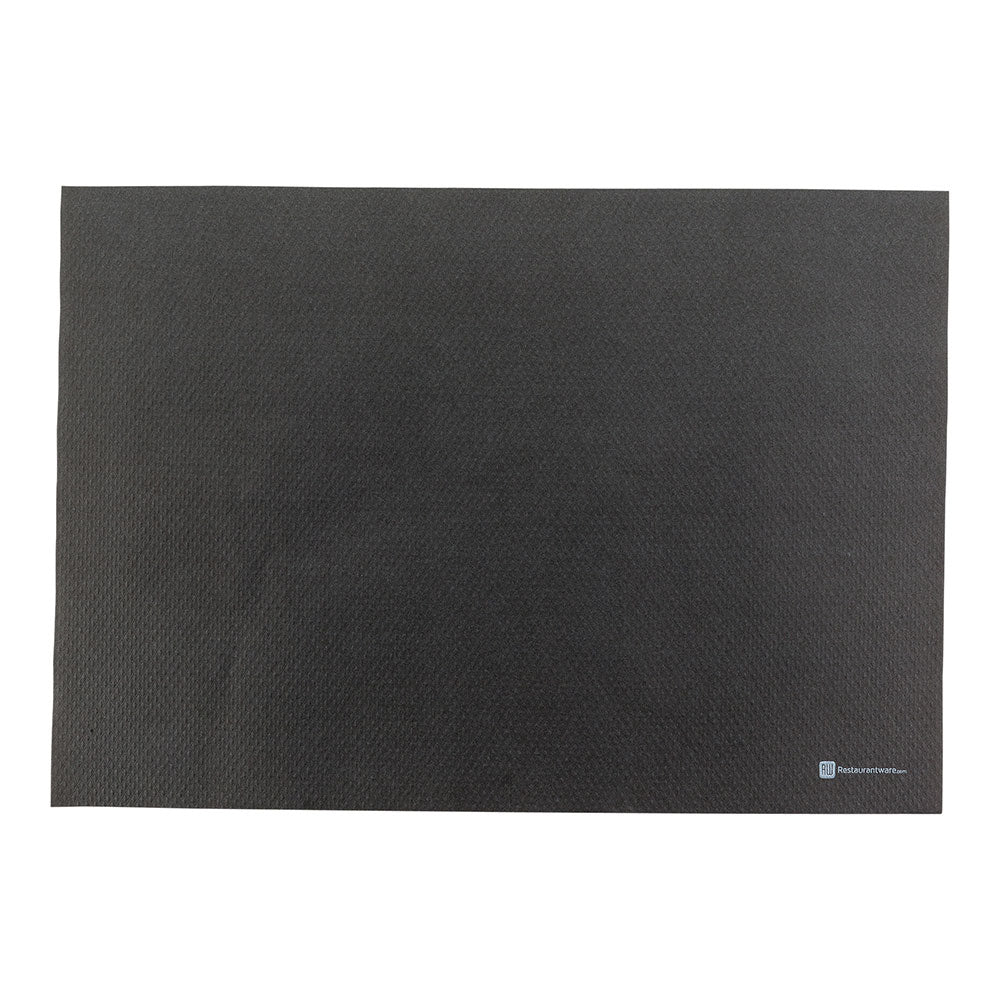 Chef 101 Rectangle Black Paper Placemat - Heavy Weight, Single-Use - 20" x 14" - 1000 count box