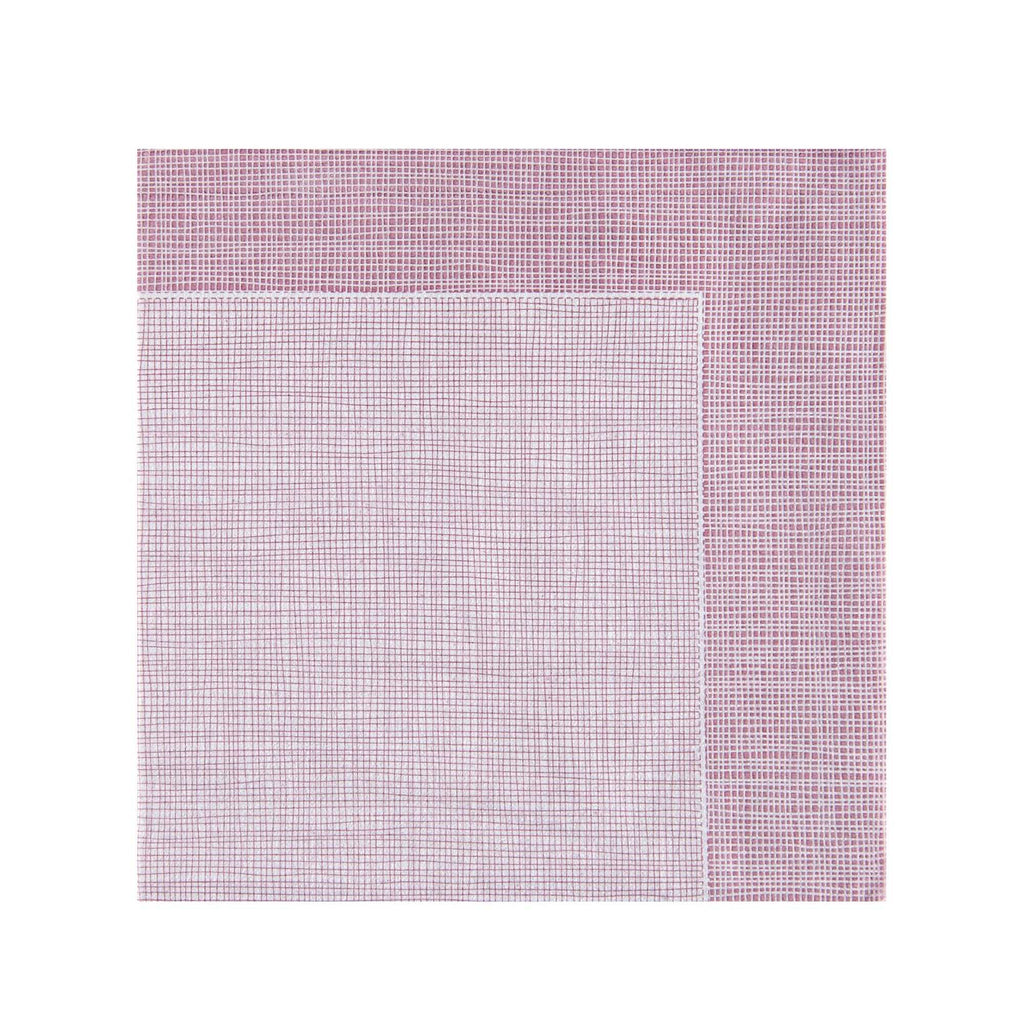 Luxenap Square White Paper Napkin - Super Lux, with Burgundy Threads - 15 3/4" x 15 3/4" - 600 count box