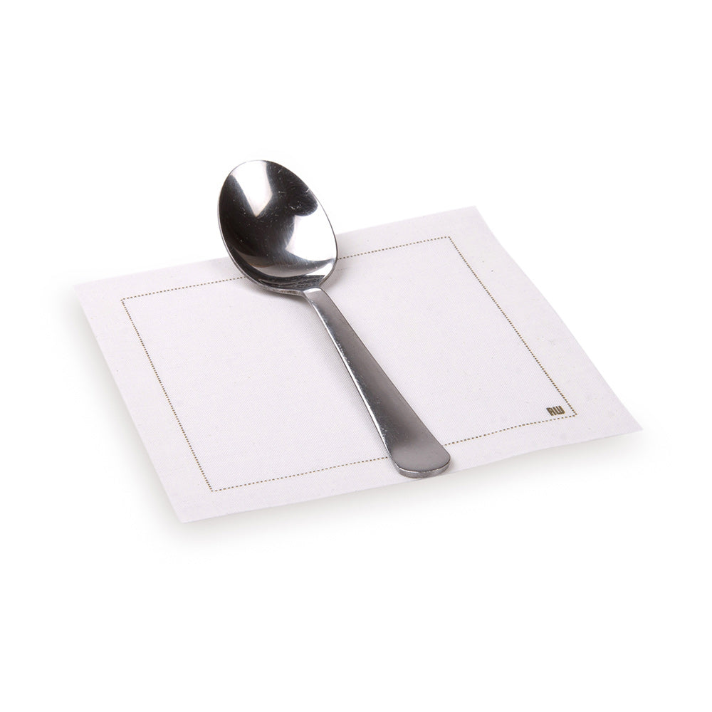 Luxenap Square Ecru Cotton Cocktail Napkin - Organic , Disposable - 4 1/2" x 4 1/2" - 50 count box