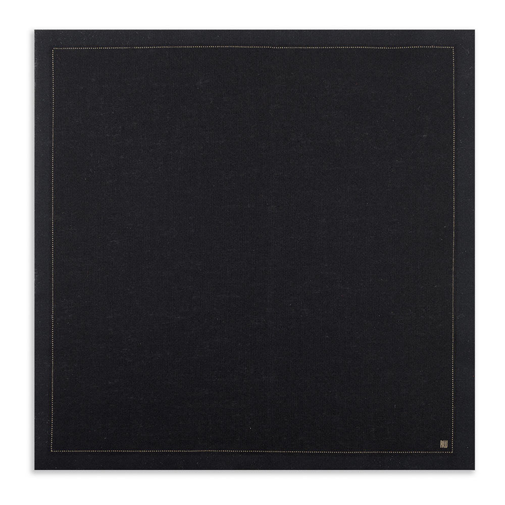 Luxenap Square Black Cotton Napkin - Organic, Disposable - 8 3/4" x 8 3/4" - 500 count box
